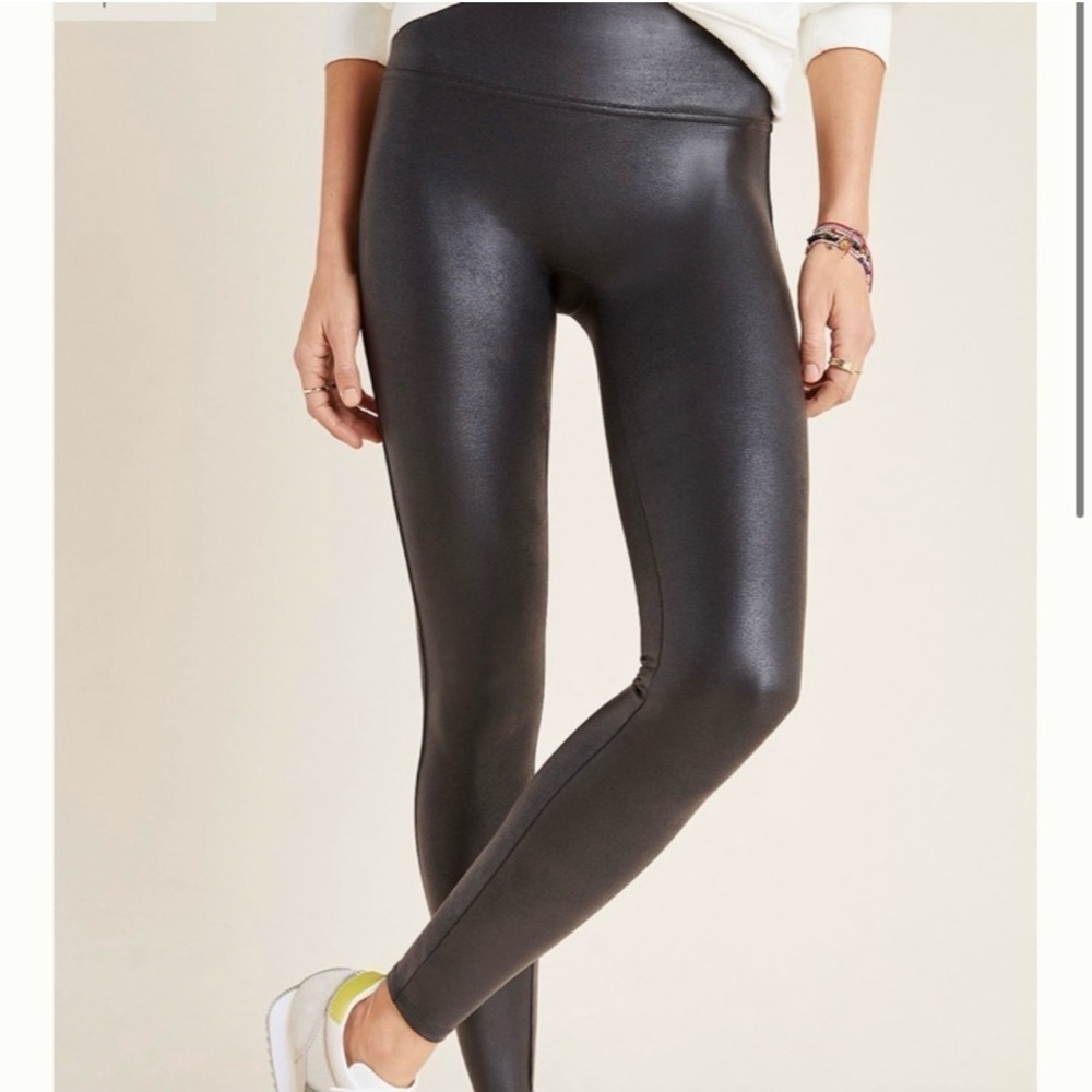 NWOT Spanx Faux Leather Black Women's Leggings Size L